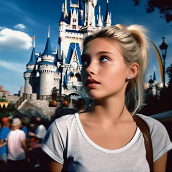 Mickey Mouse Blue Crystal Silver Stud Earrings - Picture 4 of 12